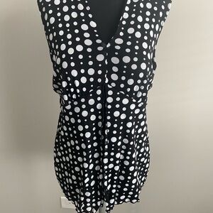 Style & Co. Black and White Polka Dot Blouse